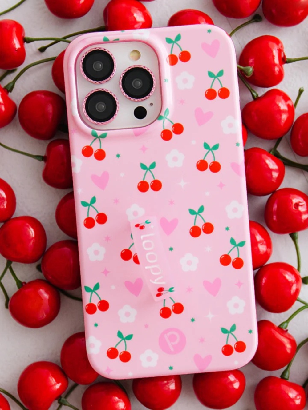 Loopy Case Cherry Cute X Krista Horton Collab Cherries & Bows iPhone 14 Pro Max